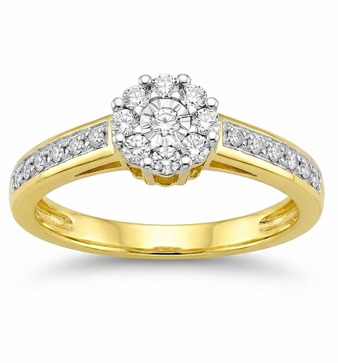 [B4222/0.10] SORTIJA  BRILLANTES DI 8RD 0.03 CT 12 PE RD SI H 0.01 14RD SI H 0.07 CT.0.10 CT TW