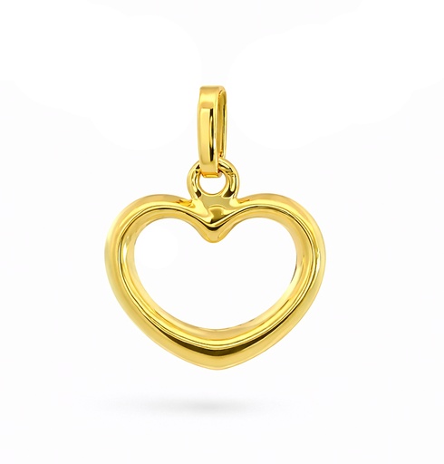 [9K4460] 12x12MM HEART PENDANT.9 KARAT