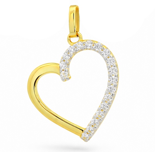 [9K5532] 16x14MM 9 KARAT HEART PENDANT