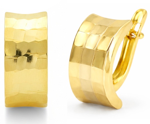 [9K0010] MEDIOS AROS TALLADOS  CIERRE  CATALAN.13x7MM. 9KILATES