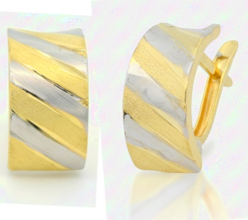 [9K0011] MEDIOS AROS BICOLOR  CIERRE  CATALAN.13x7MM. 9KILATES