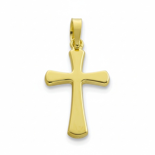 [9K0012] CRUZ LISA SIN CRISTO 25x16MM. 9 KILATES