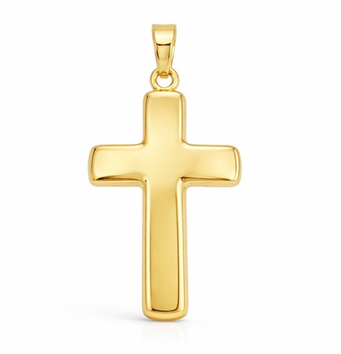 [9K0016] CRUZ LISA SIN CRISTO 22x15MM. 9 KILATES