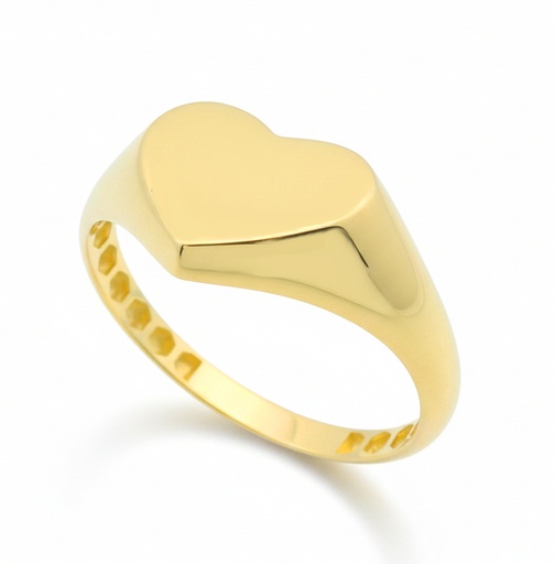 [9K0023] 9 KARAT GOLD  HEART SIGNET RING