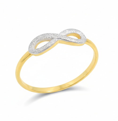 [9K0030] SORTIJA BICOLOR INFINITO SATINADO.9 KILATES