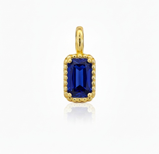 [9K0052CZ] COLGANTE OCTAGONO 6*4  AGUA MARINA 9K (copia)