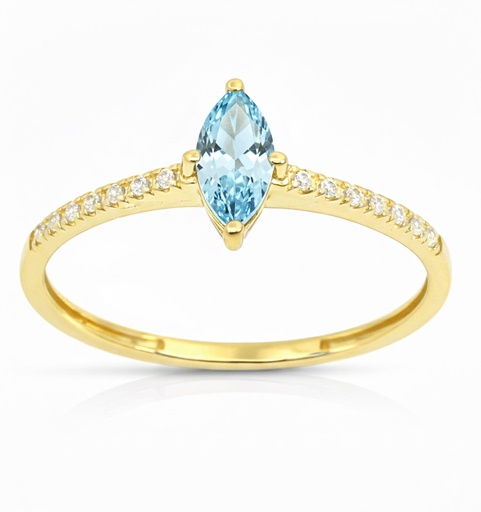 [9K0056SA] 7MM AQUAMARINE COLOR MARQUISE CZ. 9 KARAT