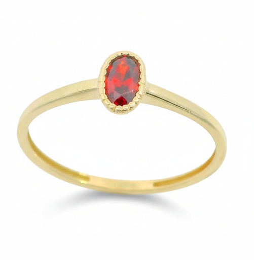 [9K0058SR] 6x4MM NANO GARNET RING.9 KARAT
