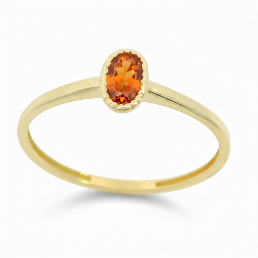 [9K0058SC] SORTIJA OVAL COLOR CITRINO DE 6x4MM.9 KILATES