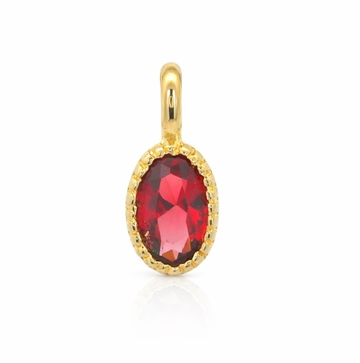 [9K0058CR] COLGANTE OVAL NANO GRANATE DE 6x4MM.9 KILATES