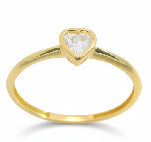 [9K0059S] 5'5MM HEART CZ RING.9 KARAT