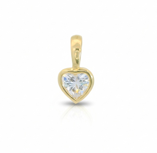 [9K0059C] 5'5MM HEART CZ PENDANT.9 KARAT