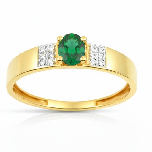[9K0066E] 5x4MM NANO EMERALD RING.9 KARAT