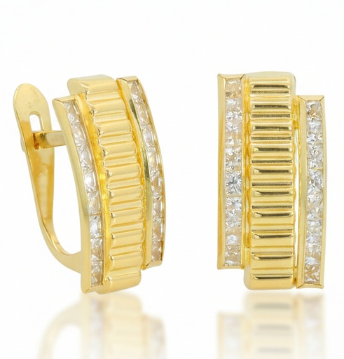 [00205] PENDIENTES BANDA CON CIRCONITAS .CATALAN.13x8MM