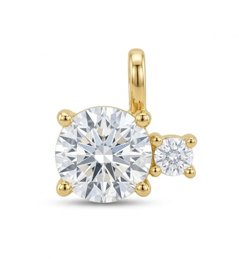 [9K00224C] 5MM ROUND CZ PENDANT.9 KARAT