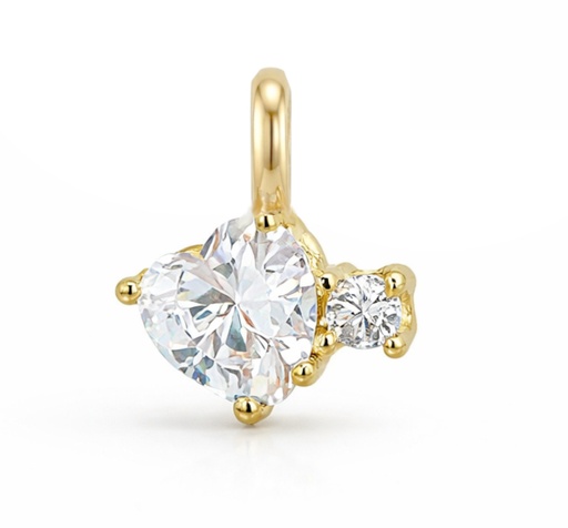 [9K00226C] 6X4MM HEART CZ PENDANT.9 KARAT