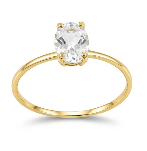 [00227/STB] 7x5MM WHITE TOPAZ RING