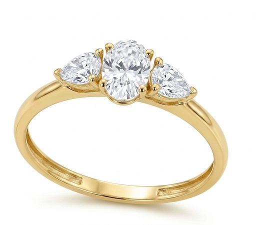 [9K0085] SORTIJA CIRCONITA CON GARRA 6*4 OVAL .9 KILATES