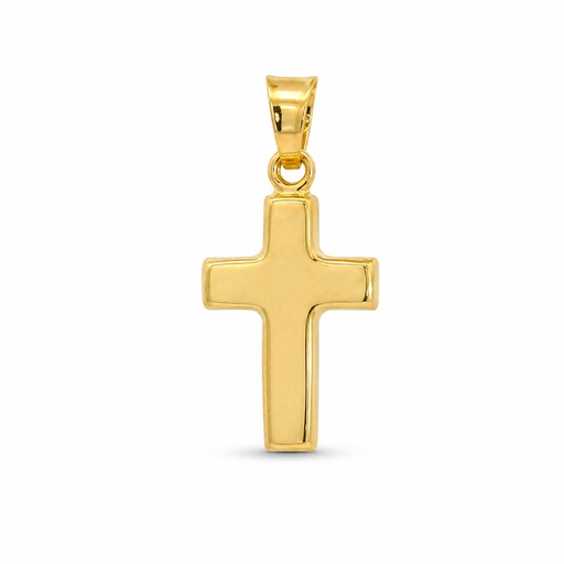 [9K0088] CRUZ LISA SIMN CRISTO PIEDRA .9 KILATES (copia)