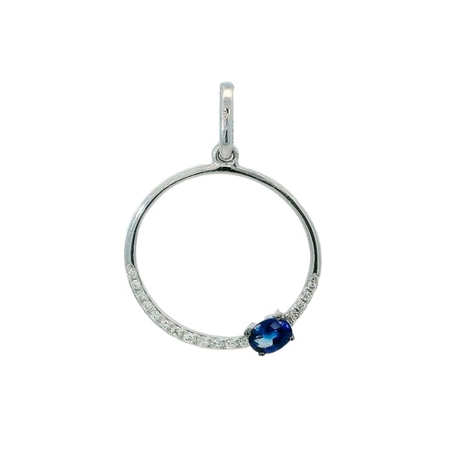 [B4092/0.06] COLGANTE 18MM 6 BRILLANTES 0.018,10 DE 0.046 H-SI Y ZAFIRO
