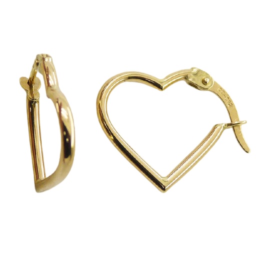 [4792] 18x1'5MM HEART HOOP EARRINGS.