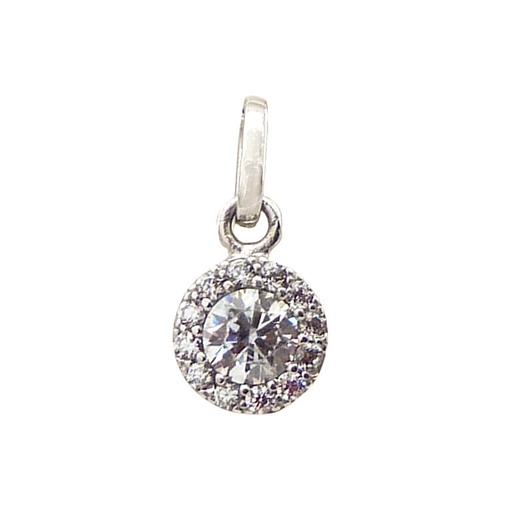 [5540] 7MM WHITE GOLD PENDANT CZ.