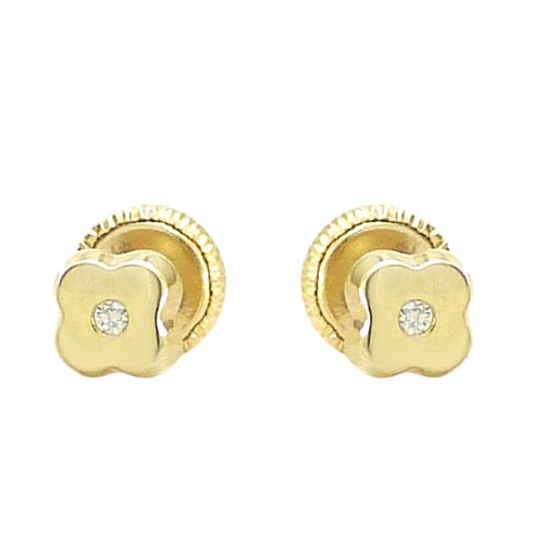[2519] PENDIENTES CUATREBOL 4MM BRILLANTES DE 1,10MM.