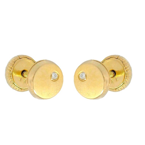 [B4319] 6MM ROUND STUD EARRINGS WITH DIAMONDS.0.04 CT TW.