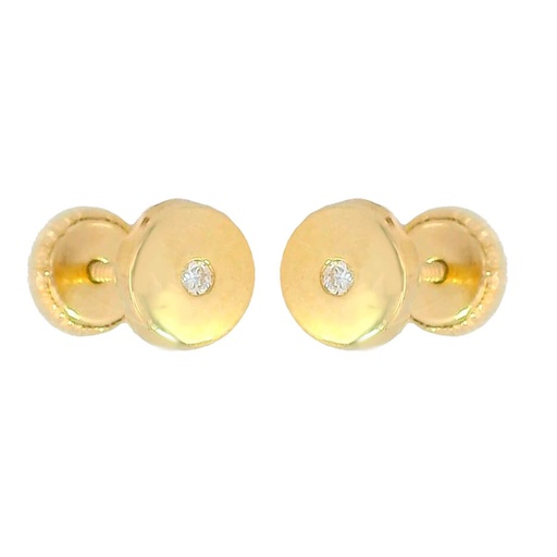 [2517] 1.3MM DIAMONDS ROUND EARRINGS.SCREW BACK.5MM