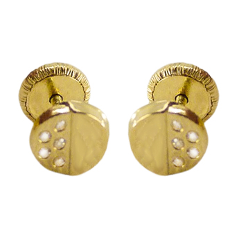 [4671] 6MM ROUND STUD EARRINGS WITH CZ.SCREW BACK.
