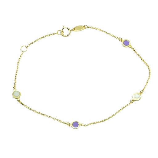 [5434] PULSERA CIRCULOS DE ESMALTE.18CM.