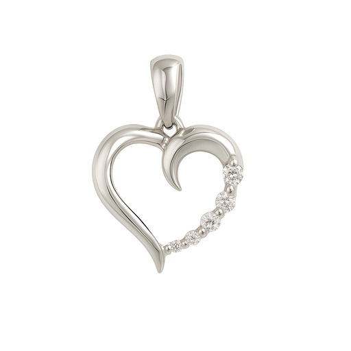 [B4063/0.05] COLGANTE CORAZÓN 17x7MM 5 BRILLANTES H-SI.