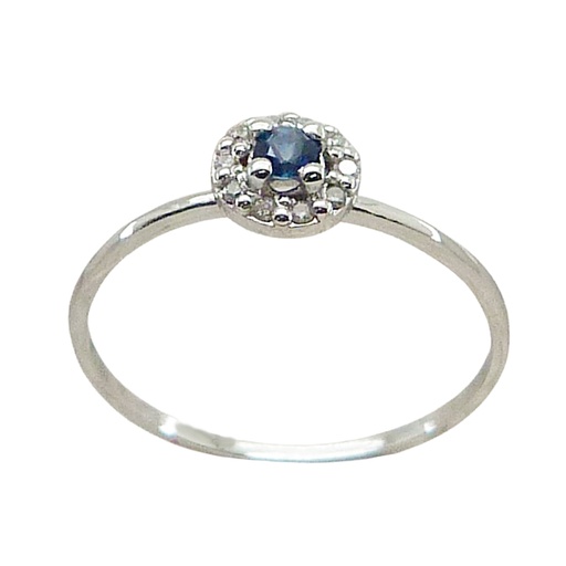 [B4157/SZ] SORTIJA CUAJO,ZAFIRO 2.5MM 10 BRILLANTES 1MM H-SI 0.07 CT TW