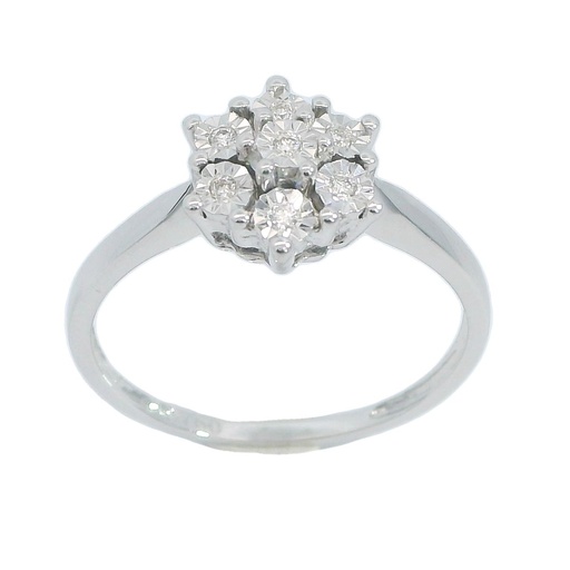 [B4111/0.05] SORTIJA CUAJO 7 BRILLANTES 0.05 CT TW H-SI