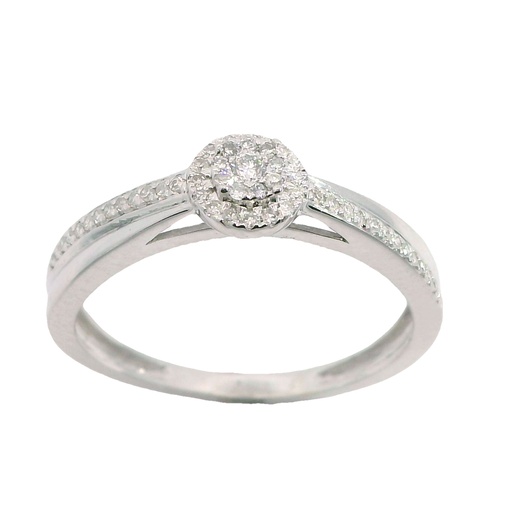 [B4072/0.15] PRINCESS CUT DIAMOND RING.H-SI 0.15 CT TW