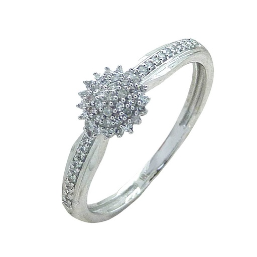 [B4073/0.15] PRINCESS CUT DIAMOND RING.H-SI 0.15 CT TW 