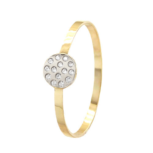 [5580/S] TWO TONE GOLD CIRCLE RING WITH CZ.