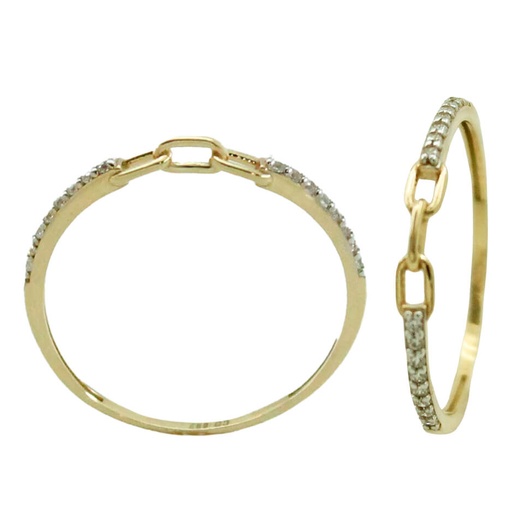 [5749] TWO TONE GOLD LINKS RING.