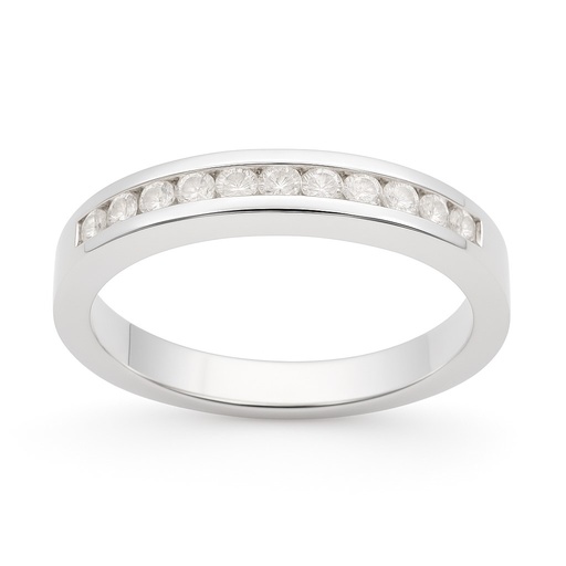[B4019/30] HALF ETERNITY DIAMOND RING.VS-H.0.30 CT TW