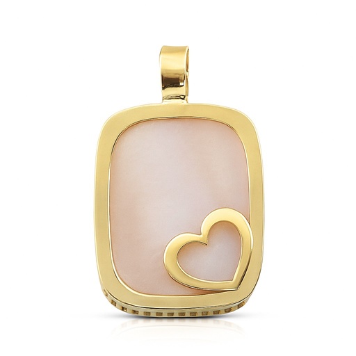 [5384/C] 10x8 PINK ANTIC MOTHER OF PEARL PENDANT