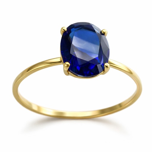 [5046/SZ] SORTIJA CON PIEDRA OVAL DE 10x8MM COLOR ZAFIRO.