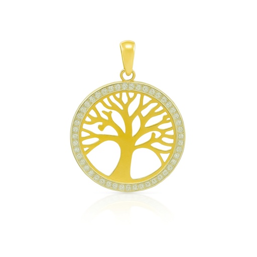 [3734] COLGANTE ÁRBOL DE LA VIDA BICOLOR  CIRCONITAS. 13MM