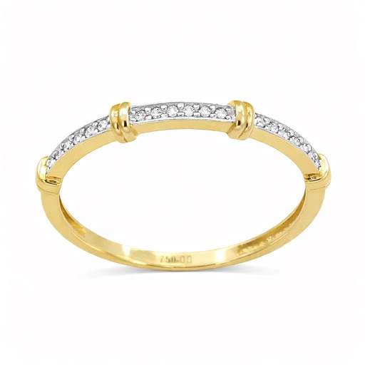 [5751] TWO TONE GOLD RING WITH CZ