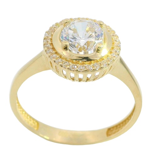 [5893] GOLD AND CZ GOLD RING 