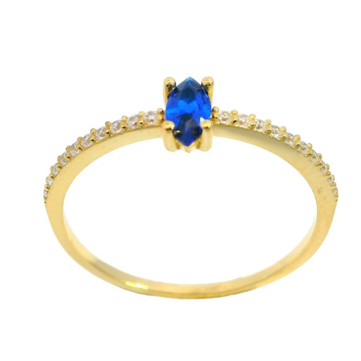 [5482] SORTIJA PIEDRA MARQUISE AZUL DE 6X3MM.