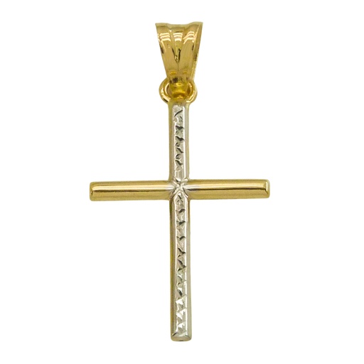 [5067] 27x17 TWO TONE CROSS PENDANT.