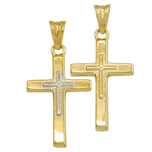 [5068] CRUZ SIN CRISTO 29x17MM.BICOLOR