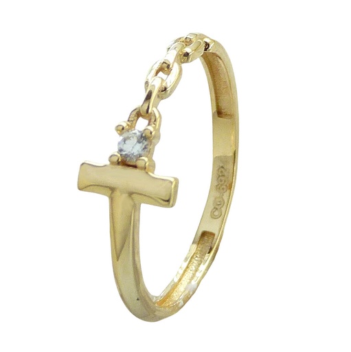 [5516] LINKS, CROSS AND CZ RING.