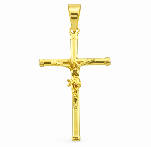 [1281/2] CRUZ TUBO CON CRISTO 27x16x1.5MM CON TAPON