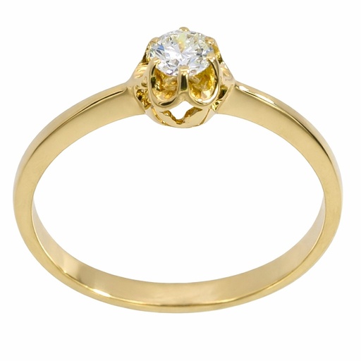 [B4023A/11] SOLITARIO BRILLANTE 3.00MM VS-H 0.11 CT ORO AMARILLO